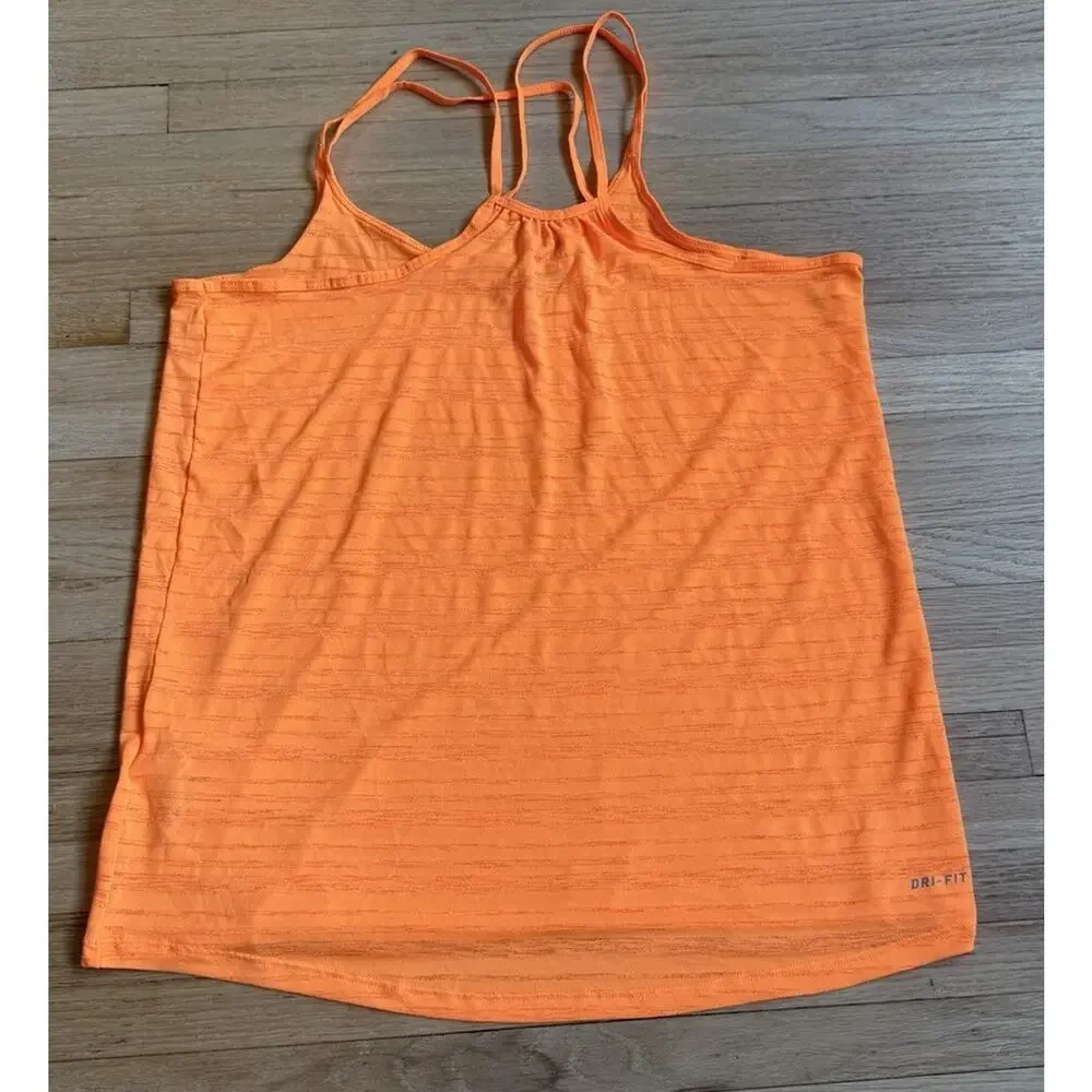 Nike Dri-FIT Women’s Small Orange Strappy Racerback Athletic Tank Top Running